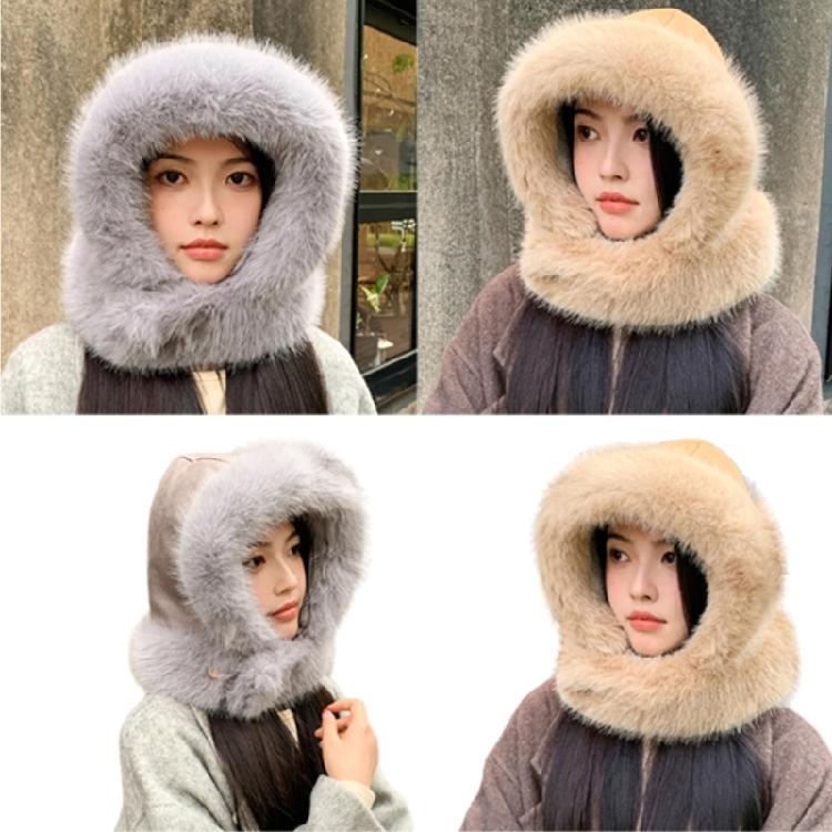 Adult Plush Earflap Hat Outdoor Windproof Ear Protect Furry Hat for Outdoor