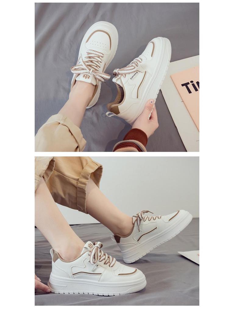 2025 Spring Women's White Breathable Versatile Sneakers - Casual Canvas with Soft Sole for Spring & Autumn
