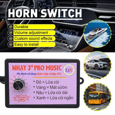 Nhay 3+ Pro Music Hızlı Korna Rölesi 12-24V (8 Ton/12 Ton) Motosiklet Araba Jeep Deniz Tekne Kamyon Tüm Araçlar İçin Uyumludur