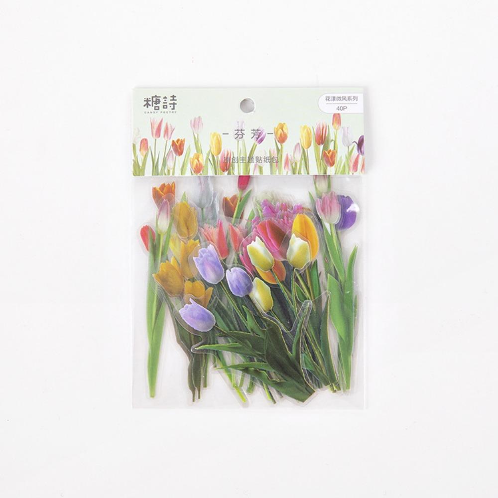 Transparent Glassware Bottle Shape/Flowers Stickers Decorative Decals Paper Scrapbooking Embellishment Supplies Bookmark  DIY Art Craft