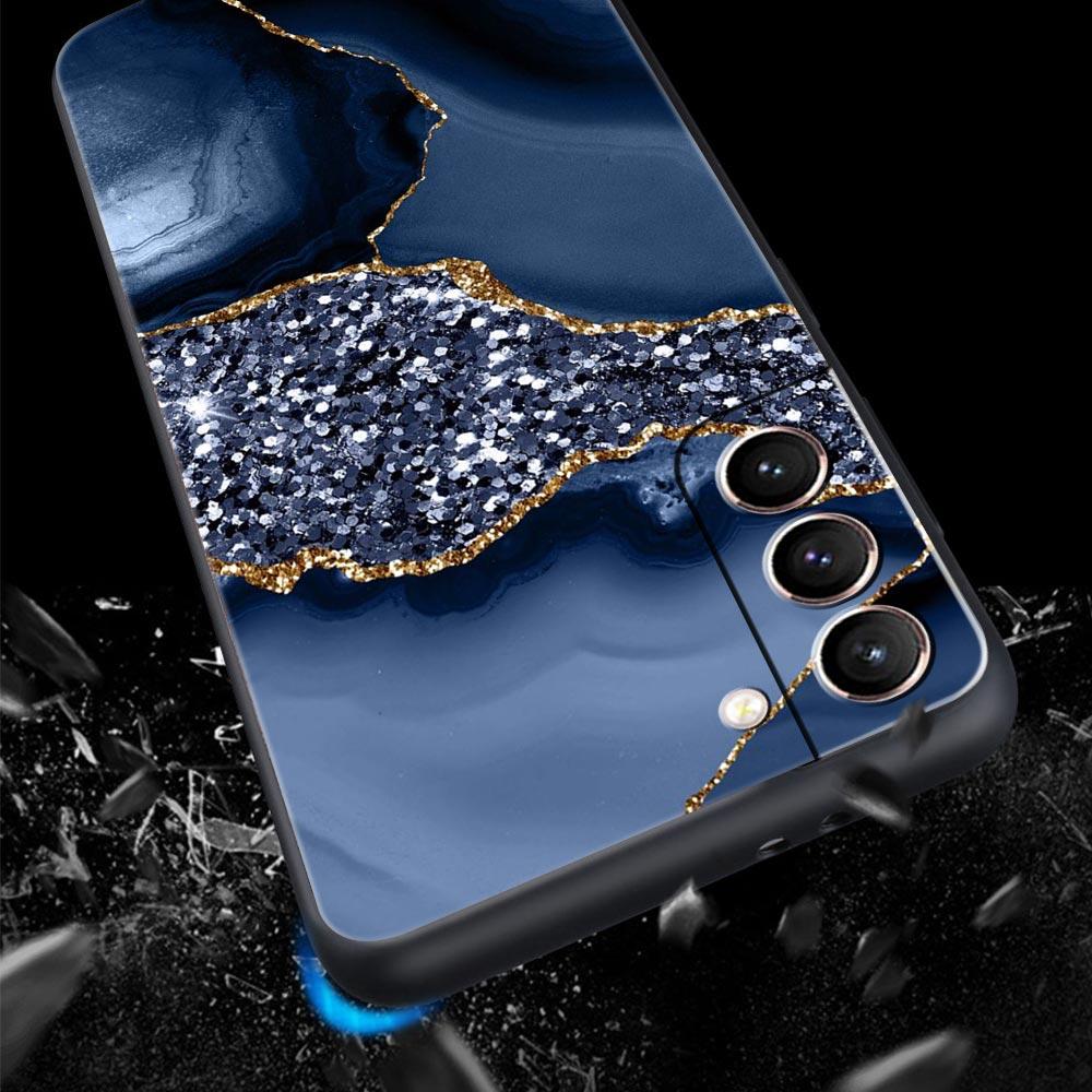 Marble Agate Pattern Phone Case For Samsung Galaxy S22 S21 S20 Ultra FE 5G S10E S10 S9 S24 Plus S23 Cover Silicone