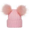 Faux Fur Ball Infant Beanie Plush Mother Kids Pullover Cap Soft Baby Knitted Hat  Boys