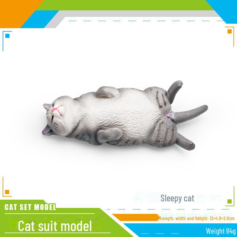 Set Jucării Pisoi Alb-Negru pentru Copii - Ornamente Model Pisică Rurală Chineză