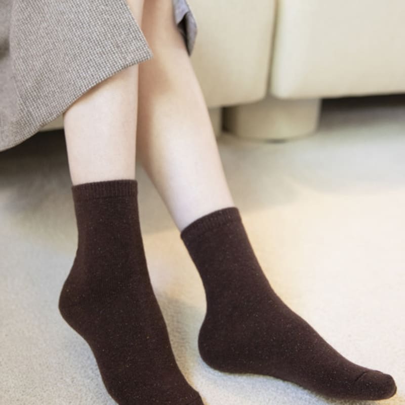SNOOZY Lambswool Gradient Socks - Brown