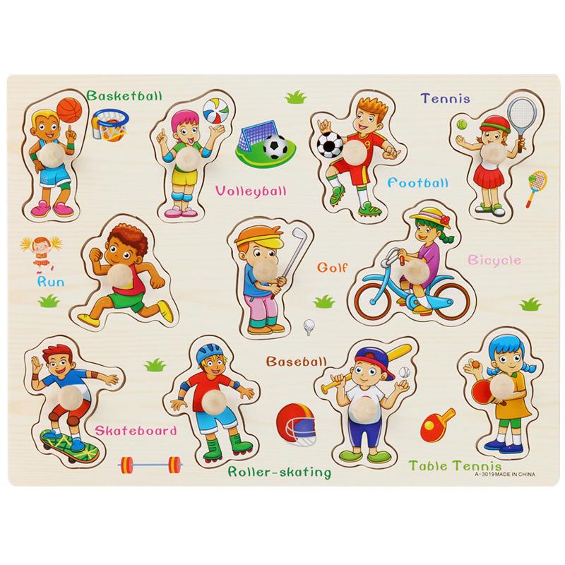 Mushroom Peg Montessori Wooden Puzzle: Letters, Numbers, Fruits & Shapes for Early Learning