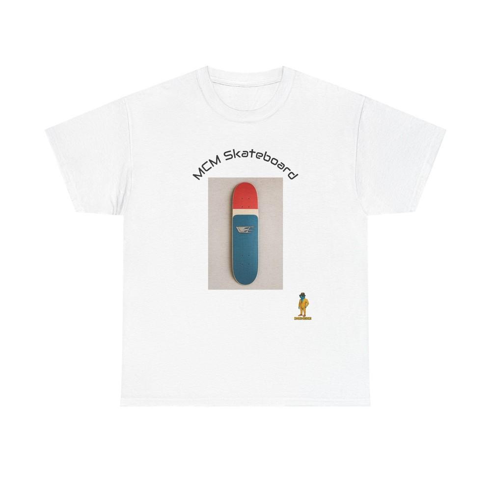 Retro Red and Teal Skateboard T-Shirt | Minimal Graphic Tee Unisex T-Shirt M