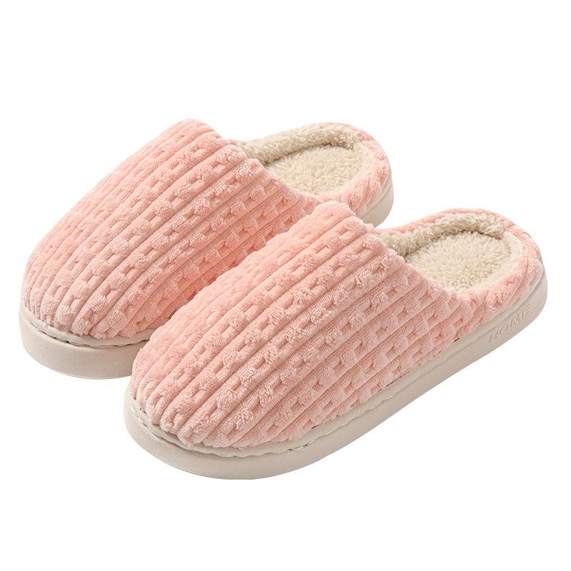 Thermal cotton slippers autumn and winter indoor home thermal bag and thick-soled piled couple hair slippers
