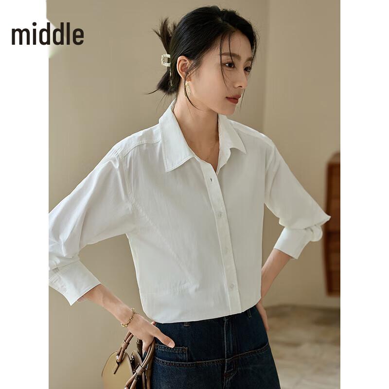 Chushen Women s Pure Cotton Long-Sleeve Lapel Shirt L