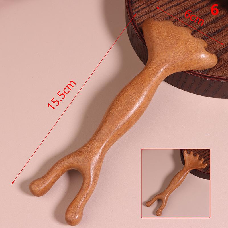 Sandalwood Hair Comb Scalp Relax Acupoint Massager Portable Wooden Handle Comb Anti-Static Styling Tool Guasha Board Health Care