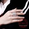 New Popular 925 Sterling Silver Jewelry Fine Big Wide Fresh Fashion Simple Heart-shaped Love Hollow Open Hole Finger Thumb Rings