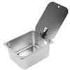 RV Kitchen Sink 300x240x150mm Square Stainless Steel Single Bowl Hand Wash Basin 40mm Drain with Tem