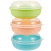 3 Pcs Bread Box Storage Cake Stand with Lid Cupcake Holder 1250X1250X650CM Pp Bagels Plain Boxes Keeper Container Airtight