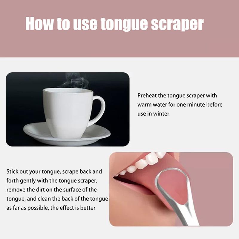 Stainless Steel Tongue Scrapers Tongues Cleaner For Adults Kids Portable Tongue Coating Remove Brush Personal Oral Hygiene Care
