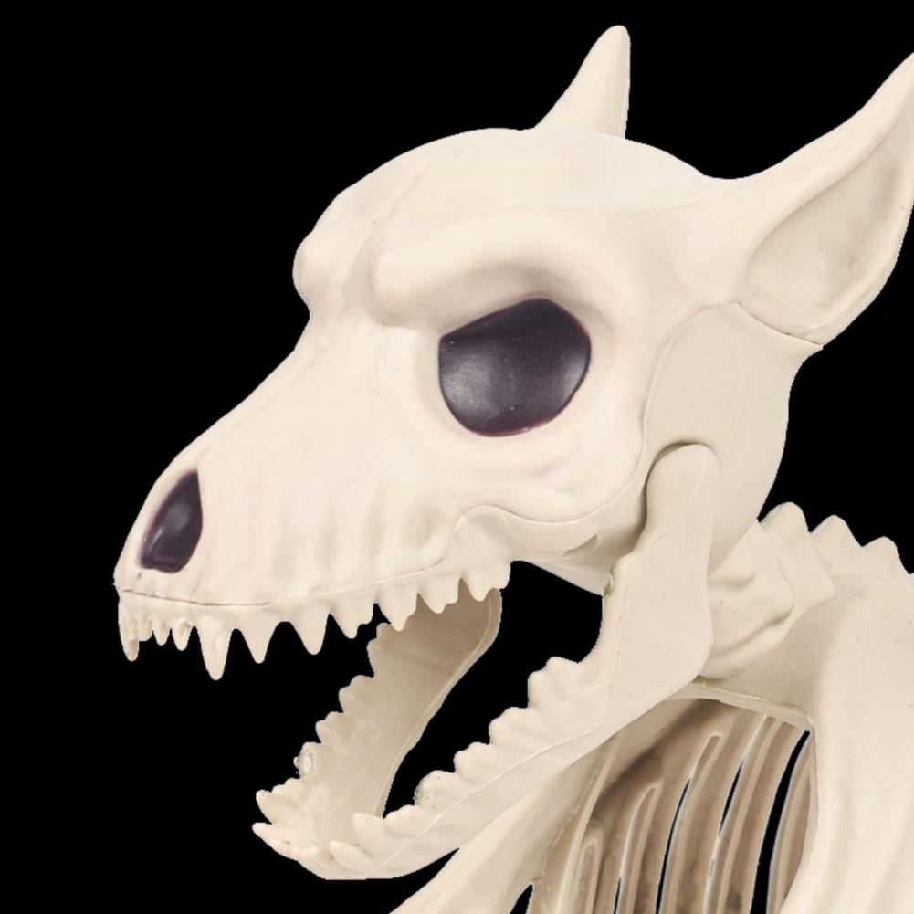 Dog Skeleton Ornament Realistic Plastic Spooky Animal Bone Figurine Durable Lightweight Dog Skeleton Prop For Halloween
