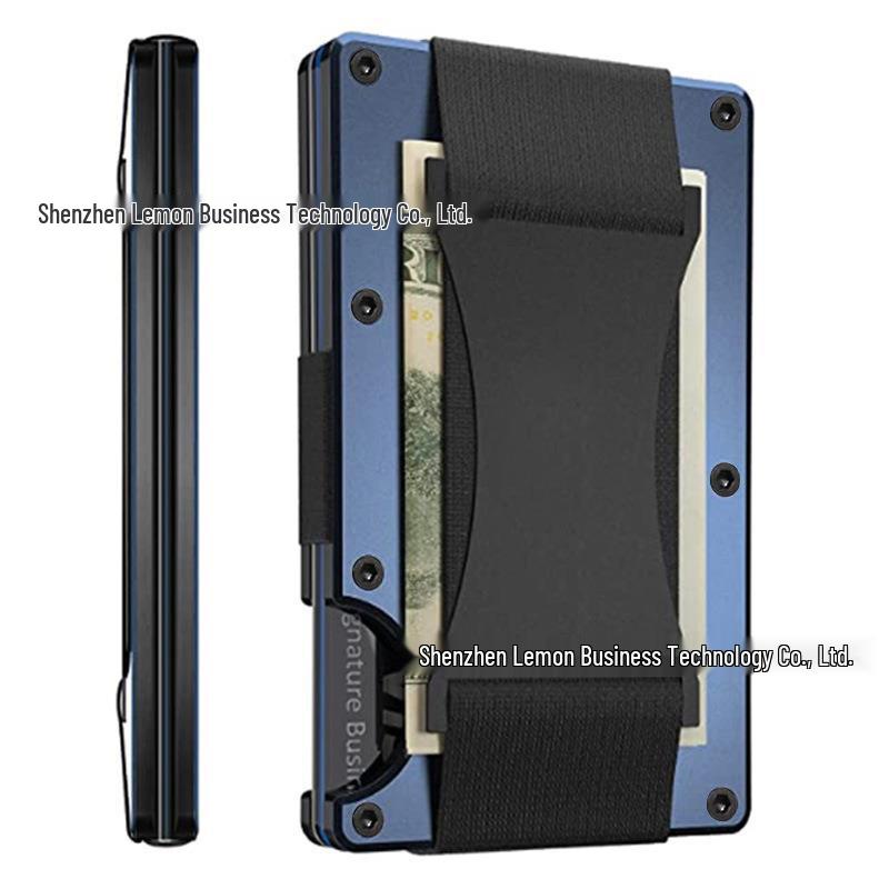 Hot Selling RFID Anti-theft Carbon Fiber Metal Card Holder Wallet with Money Clip