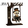 Enge Halloween Raamhangers Grappig Zwaaiend Ornament, Heks/Skelet/Mummie/Pompoen Geest Zittend op Decoratief voor Feest Lezen Boek Beeldje Bureau