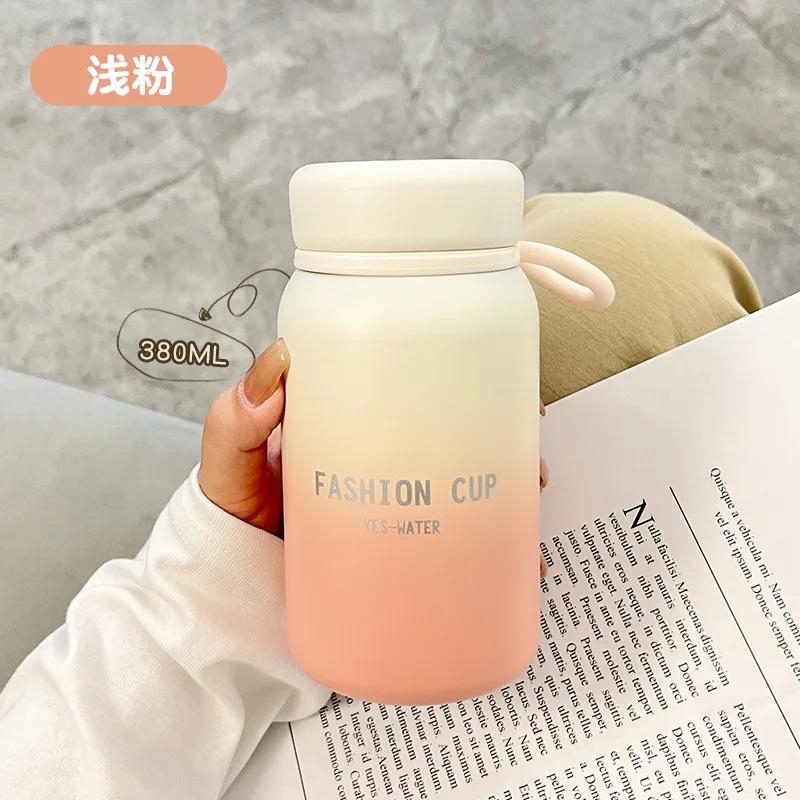 380ml Cute Gradient Vacuum Flasks 361 Stainless Steel Bottle Portable Thermos Cup Coffee Mug for Lady Travel Shopping Office Use
