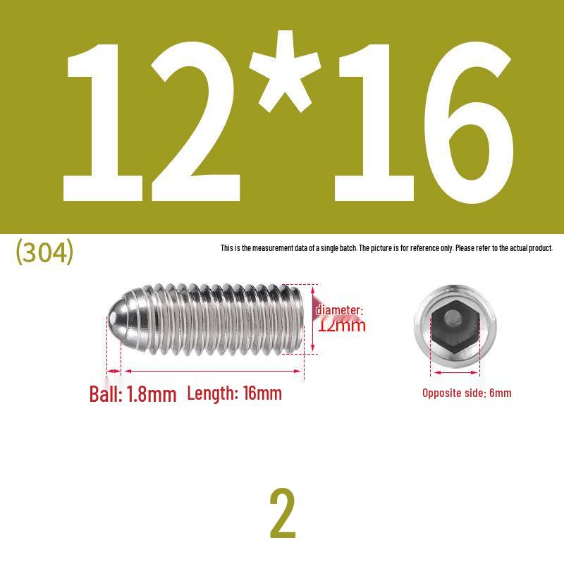 Stainless Steel Ball Plunger Set: M2.5-M16 Ball Screw Positioning Spring Plunger