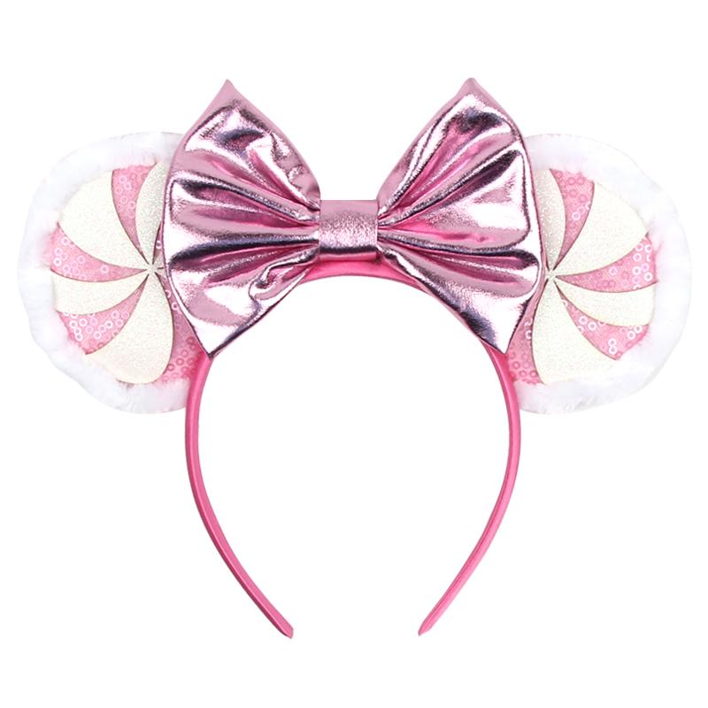 Neues Weihnachts-Mausohren-Stirnband für Mädchen Einheitsgröße Pailletten Schleife Haarband Festival Party DIY Haarschmuck Boutique