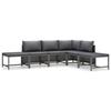 VidaXL Garden Furniture Set 6 Pcs with Cushions Wicker Resin Grey