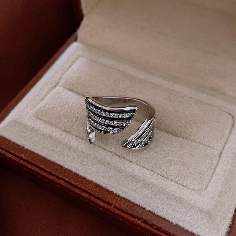 Vintage Palast Blumenring Diamantstil Leichter Luxus Premium Zeigefinger Schmuck