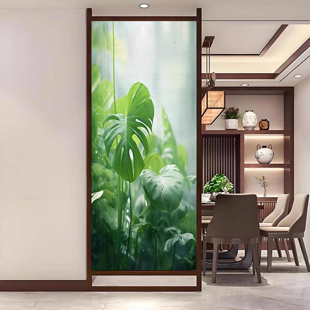 

Privacy Window Film Leaves Decorative Static Cling Window Film Glass Window Sticker for Home Decor 25 (as the picture,40x100cm WxH)