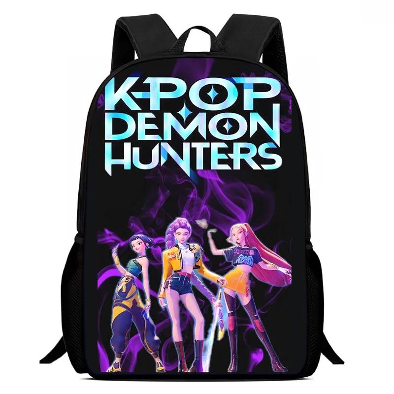 Mochila Child School Backpack,Cartoon K-Po-P D-Emo-N Hu-Nt-Ers Child School Bags For Girl Boy,Durable &Light Weight Backpack