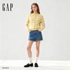 Gap Women's 2025 Winter Logo Wheat Embroidery Striped Knit Cardigan