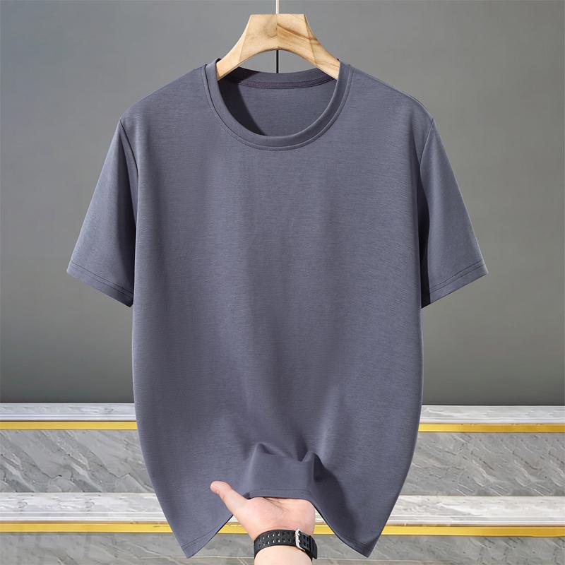 Men's Plus Size Solid Color Crew Neck T-Shirt – Loose Fit Short Sleeve Basic Tee (5XL-13XL)