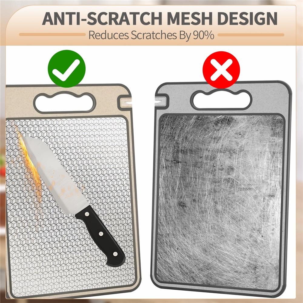 304 Food-grade Stainless Steel Cutting Board with Double-sided Anti-slip and Scratch-resistant Mesh Design.