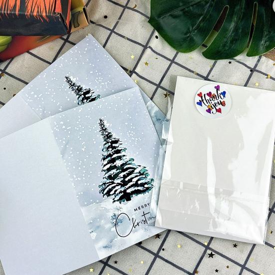 1/20Pcs Christmas Cards with Envelopes Watercolor Design Merry Christmas Greeting Cards Holiday