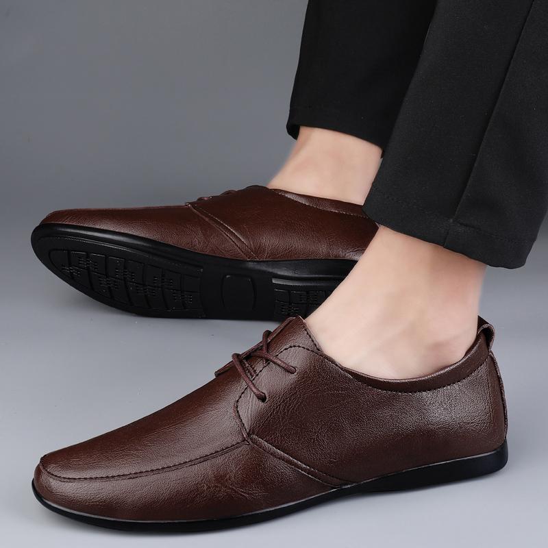 

Модные мужские туфли на шнуровке Классические ретро туфли из натуральной кожи Мужские оксфорды для платья Деловые офисные туфли на плоской подошве черные Мужские свадебные туфли для вечеринок 10 коричневый