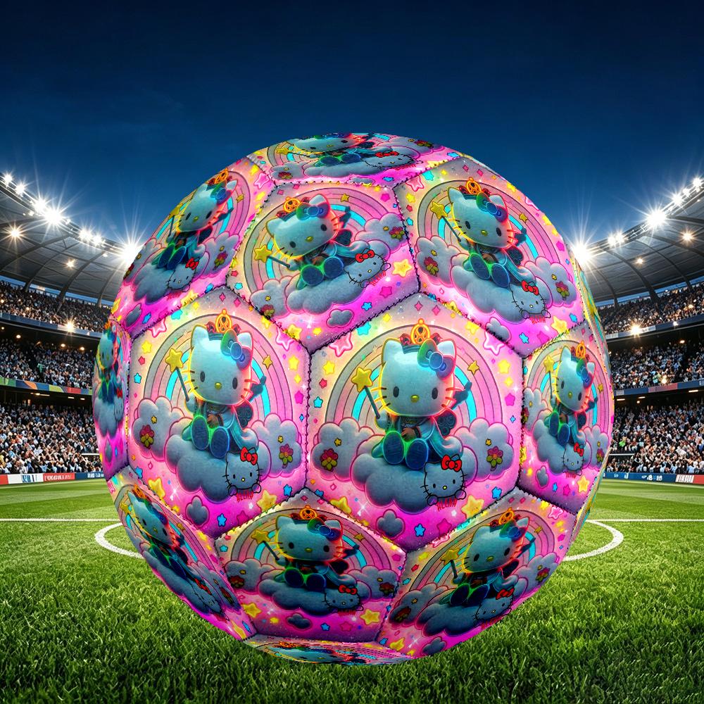 1pc Hello Kitty Pattern Football, Standard Size 5 Soccer Ball Stylish Sport Football for Competition Play and Training