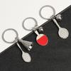 Sports Fan Keychain Tennis and Racket Charm Tennis Accessory Tennis Keyring Alloy Texture Suitable for Everyday Use