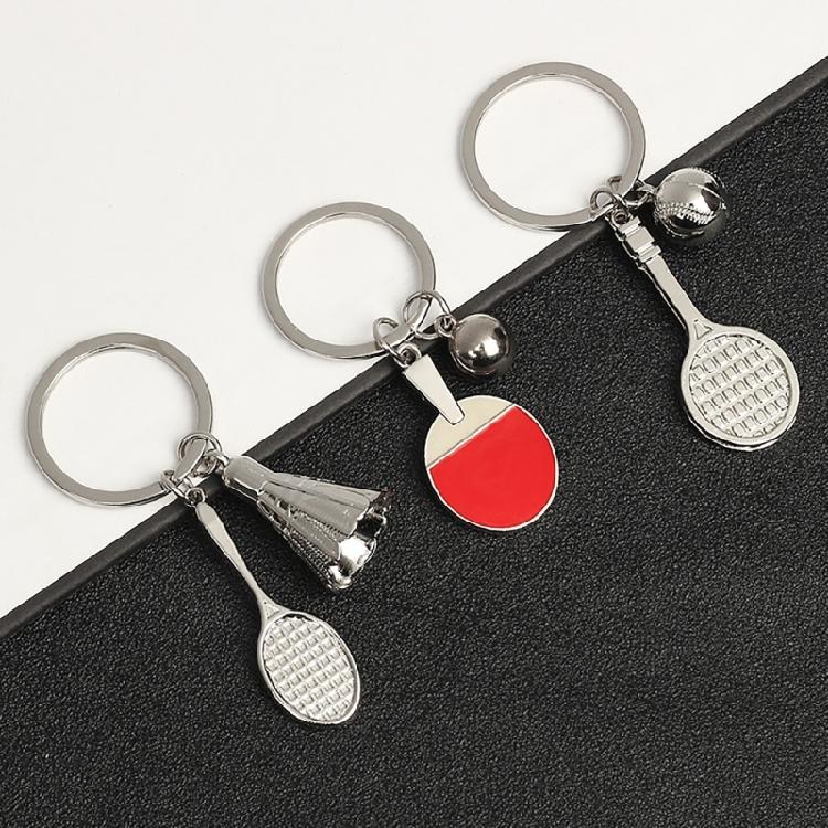 Sports Fan Keychain Tennis and Racket Charm Tennis Accessory Tennis Keyring Alloy Texture Suitable for Everyday Use