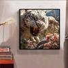 New Arrival 5D DIY Full Circle Diamond Painting "Tiger Roar" Embroidery Cross Stitch Home Decor Gift