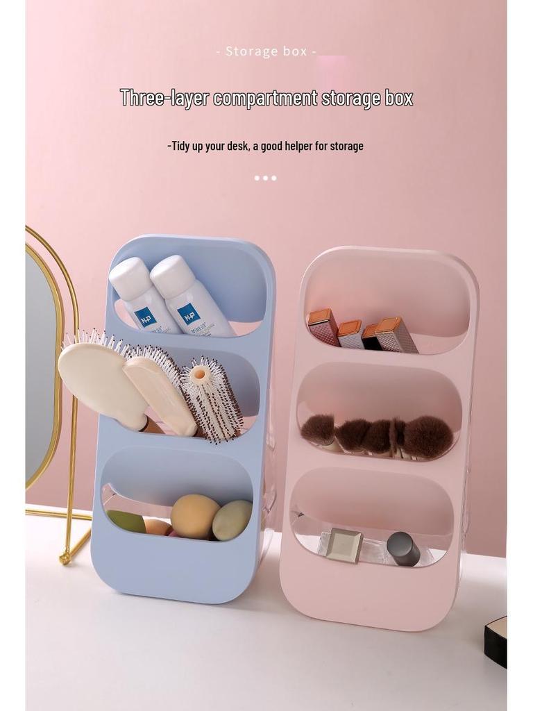 Ins Style Luxury Cosmetics Organizer: Desktop Makeup & Lipstick Holder with Brush Storage.