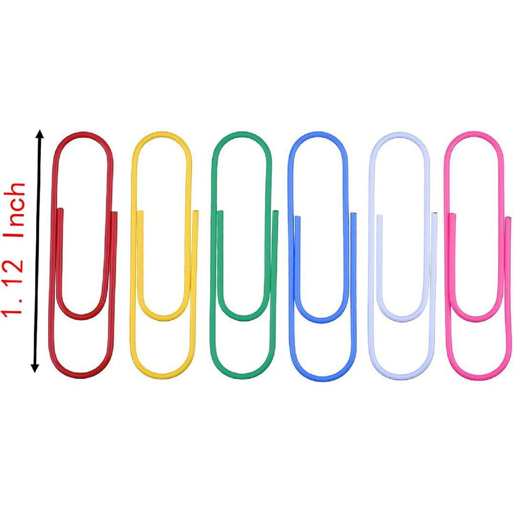 600 Pcs Paper Clips, 1.1 Inch Multicolour Paper Clips Holder for Sheets Files Office School and Personal Document Files Organization (1.1 inch)