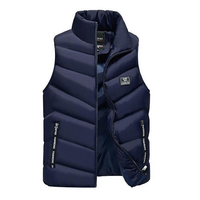 Menn Packable Vest Tykk vest Stativ -Up Krage Polstret Lett dunvest Vinterklær