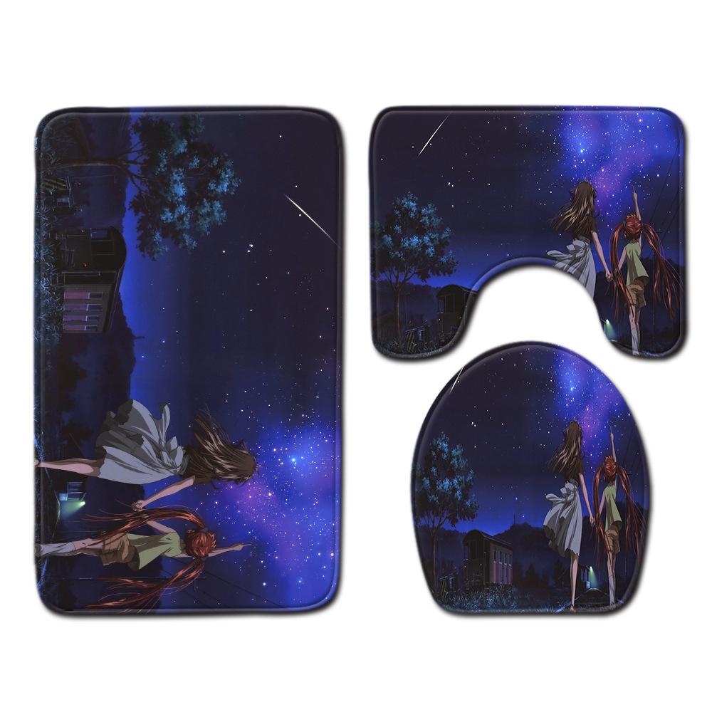 Star Bathroom Floor Mat Toilet Three-Piece Set