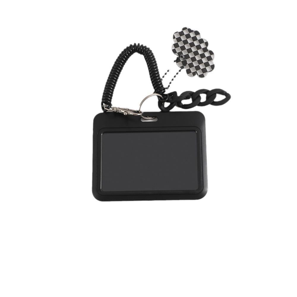 Schwarzer Ausweishalter mit Polaroid-Display - Anti-Verlust Studentenrucksack Anhänger