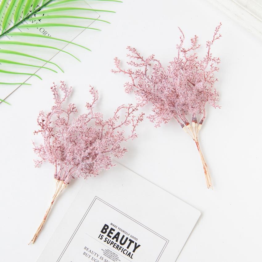 6Pcs Artificial Plants Golden Silvery Fake Branch For Christmas Tree Accessory Home Wedding Arch Decoration Candy Box Scrapbook