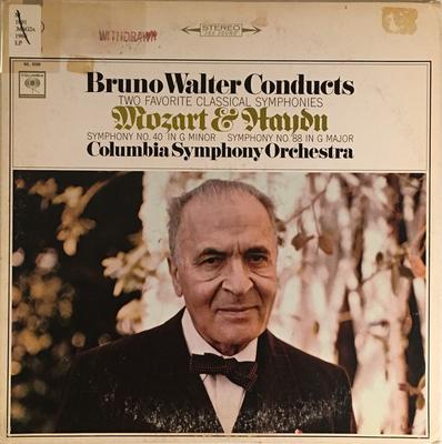 LP Record BRUNO WALTER, WOLFGANG AMADEUS MOZA - Two Favorite Classical Symphonies MS6869 Columbia Master Germany Classical Used