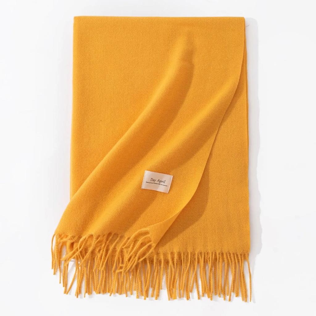 Winter Cashmere Scarves Women Warm Shawls Wraps Solid Colors Neckerchief Men Scarf Fashion Hijab Stoles Pashmina With Tassels
