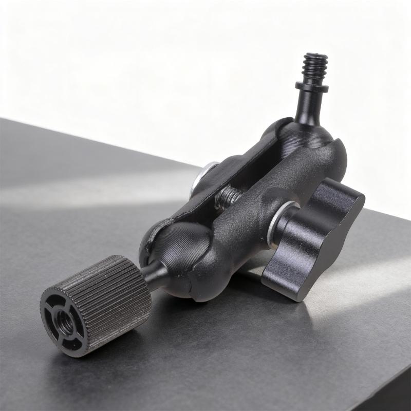 Iron Clamp Ball Head Clamp 1/4inch Male to Female Threaded For Phone Video Mount Camera Monitor LED Light Car Microphones