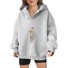 2025 new European and American Halloween women's hooded sweater front and rear pattern winter fleece loose casual