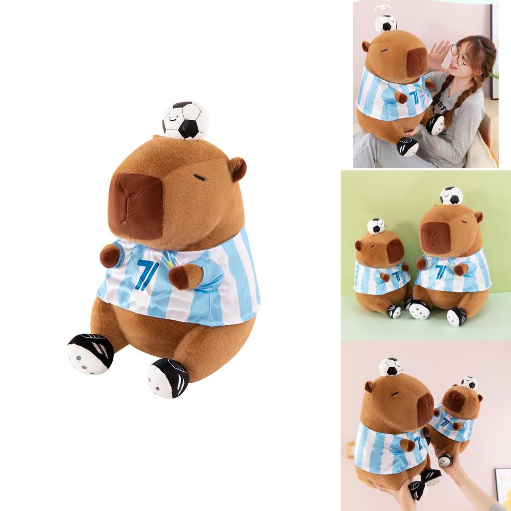 Capybara Plüschtier mit Fußball-Design für Kindergeschenk und Sportveranstaltungen