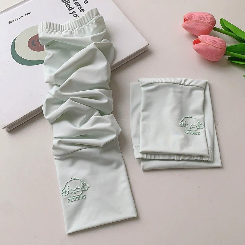 Cartoon Animals Sunscreen Arm Covers Elastic Cycling Gloves Long Ice Silk Sleeves  Driving