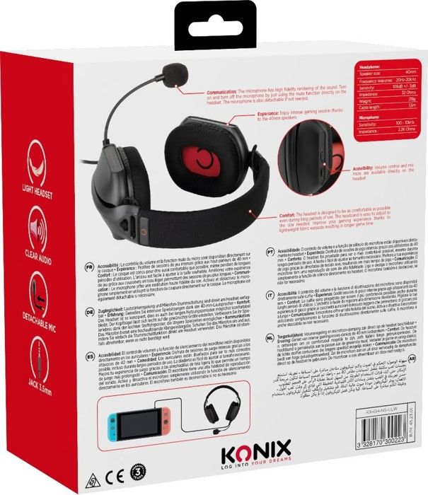 Herní sluchátka - Konix - Skylite - Ultralehká - Odnímatelný mikrofon - Hi-Fi zvuk