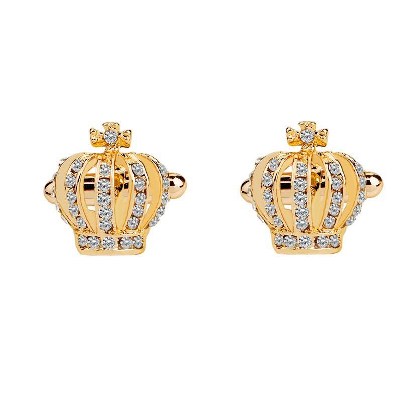 

Exclusively Fashion Elegant Ladies Full Of Diamonds Metal Crown Cufflinks Sleeve Studs Personalized Shirt Accessories